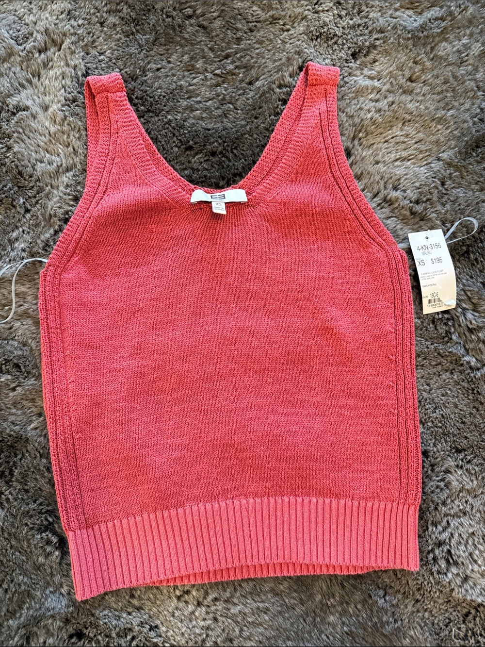 Etcetera Coral-Red Knit Scoop Tank